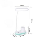 ابعاد چراغ مطالعه قابل شارژ WD-6069 ویداسی