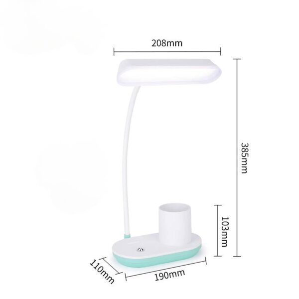 ابعاد چراغ مطالعه قابل شارژ WD-6069 ویداسی