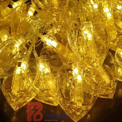 ریسه تزیینی گیره ای قلبی 3 متری