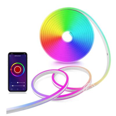 ریسه نئون فلکسی هفت رنگ Rgb برنامه پذیر 12 ولت