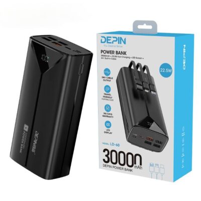 پاور بانک DEPIN قدرتمند 30000 میلی آمپر