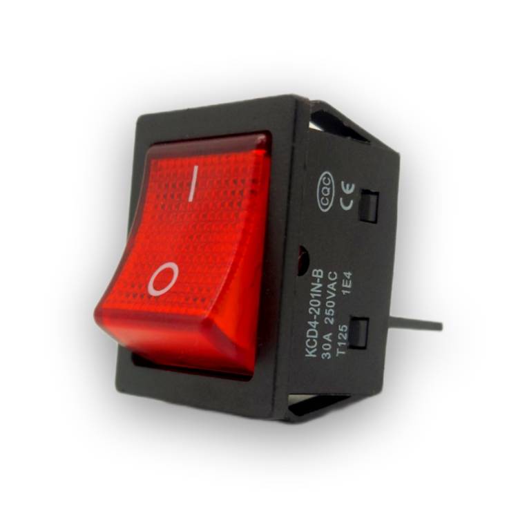 کلید راکر 30 آمپر چراغدار مدل KCD4 کلید راکر 30 آمپر چراغدار مدل KCD4
