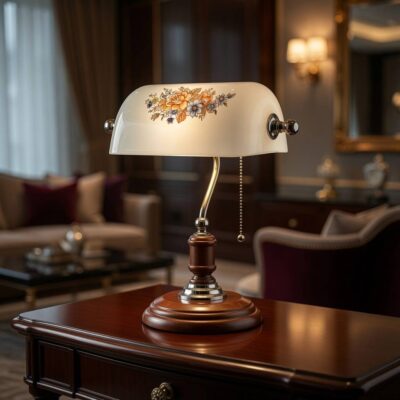 چراغ مطالعه کلاسیک بنکر با چوب راش مدل RETRO